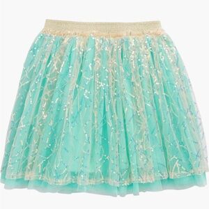 Truly Me Gold and Teal Sparkle Skirt size 6